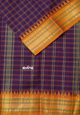 Jamun Purple - Karthigai silk cotton big muthu kattam getti border